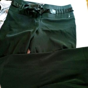 Cache Y2k trouser with faux leather  tie belt wide leg